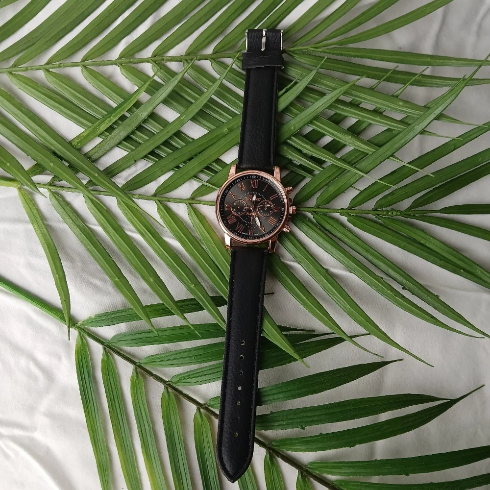 New Black Geneva Platinum Watch